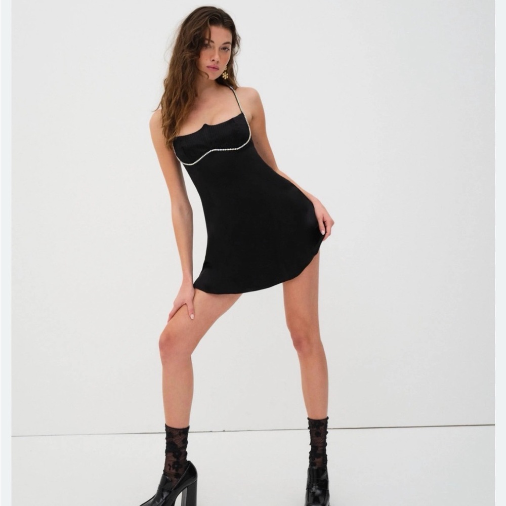For Love & Lemons Elora Mini Dress Size S NWT Rhinestone